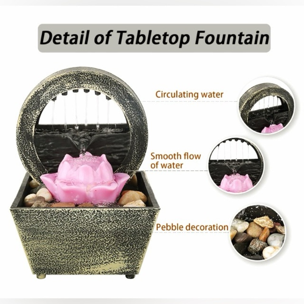 Raining Lotus LED Tabletop Fountain - Picture 13 of 13
